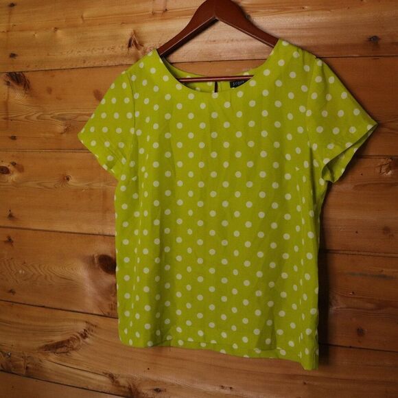 J. Crew | Short Sleeve Polka Dot Chiffon Top Small - Picture 2 of 5